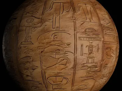 Collection of Carved Egyptian Hieroglyphs  PBR Vol 3 Texture