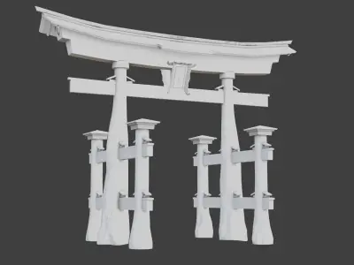 Itsukushima Otorii Low-poly 3D model