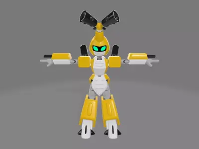 Metabee Medabot Robot - Classic Anime Style 3D Model Low-poly 3D model