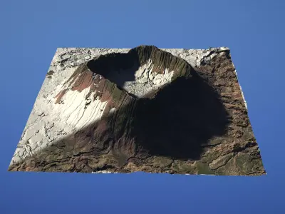 Landscape Environment Volcano Snow 17 Low-poly 3D model