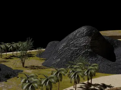 Island Map Low-poly 3D model