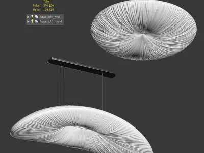 Lamps with folds Aqua light - 2 models 3D model