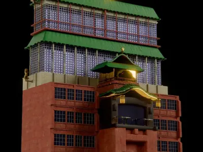 Japanese Martial Arts Dojo Exterior 3D model