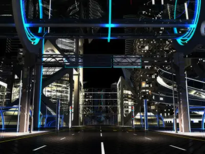 Future City HD 6 Night 3D model