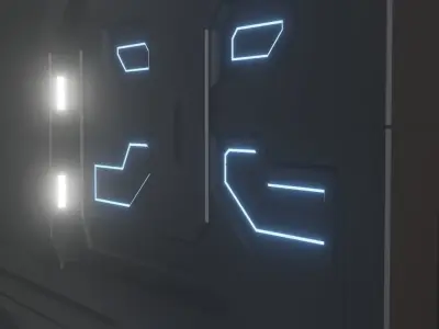 Scifi door - Door Scifi Low-poly 3D model