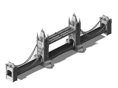 Sci Fi Building-London Tower Bridge 04 3D model