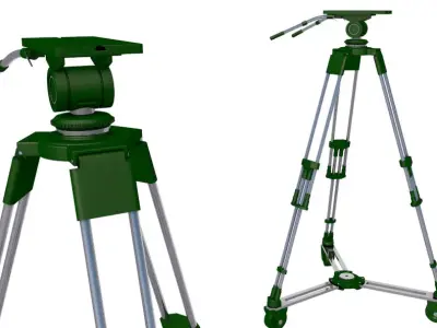 3D TV Studio Camera Pedestal Tripot 3D model