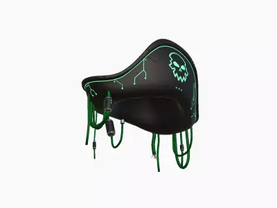 Cyberpunk Pirate Hat A07 - Character Design Low-poly 3D model