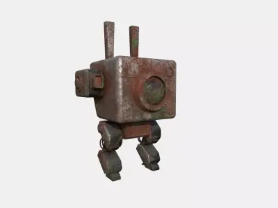 Robot C4 Destroyed Rust - Sentinel Character SciFi Design Low-poly 3D model