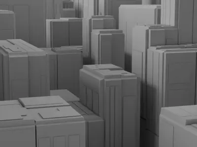 Cityscape Scenes Urban Metropolis Skyscraper Building Street Low-poly 3D model