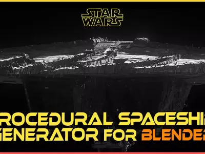 Procedural Starship Spaceship Generator Low-poly 3D model