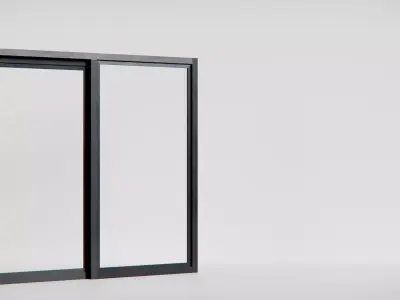 Window with sliding door 220x10x210 Free 3D model