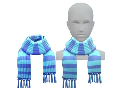 Cartoon High Poly Subdivision Winter Scart Low-poly 3D model