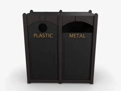 Trash Can 02 Low-poly 3D model