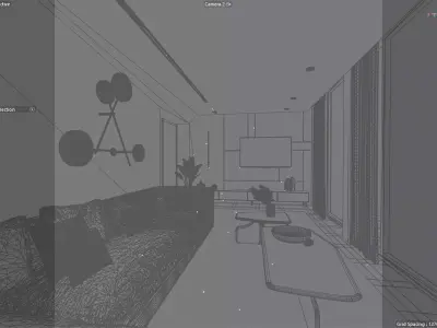 Modern Outdoor Living Space Scene for Cinema 4D 3D model