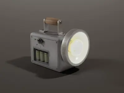 Vintage Flashlight Low-poly 3D model