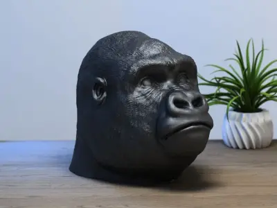 gorilla headphone stand Headset Stand Perfect Gamer Gift  3D print model