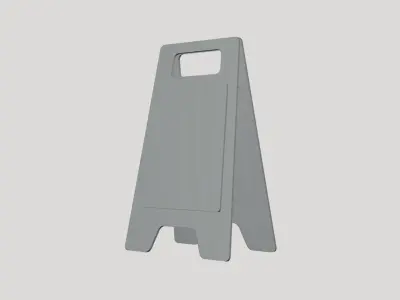 Caution Sign Board - Geometry Only No Textures No Materials 3D model
