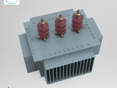 High voltage power transformer 3D model