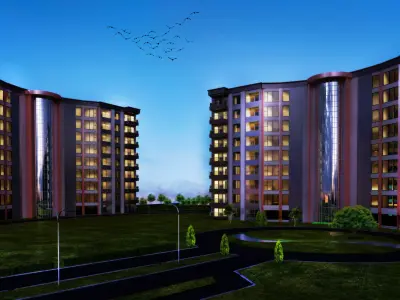 Apartments with interior Plan and master Plan 3D model
