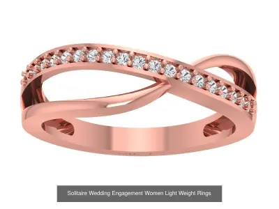 40 Wedding Engagement Women Super Light Weight Rings Collection 3D Model Pack