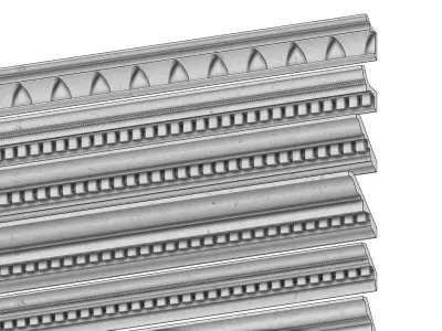 12 classical cornices and friezes  for plaster and wood workings 3D print model