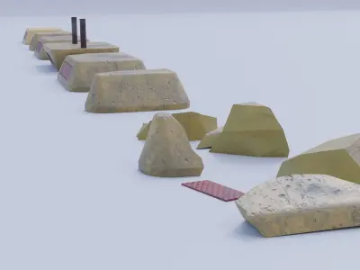 Road stud Low-poly 3D model