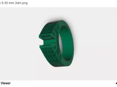 Men Ring With Diamond Cut Center 3D print model