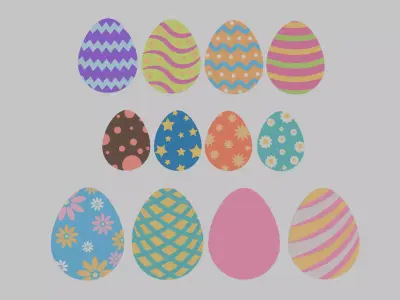 Hanging Easter Egg Fence Art Low-poly 3D model