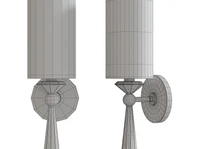 Birch Wall Sconce Low-poly 3D model