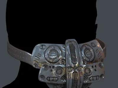 Gas mask helmet 3d model scifi Low-poly Low-poly 3D model