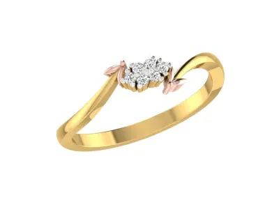 Solitaire Women Engagement Wedding Bypass Rings 3D print model get
