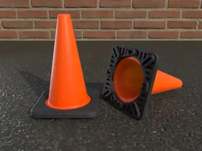 Street cone Free 3D model