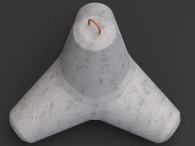 Concrete Tetrapod 3D model