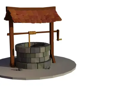 Low poly well Low-poly 3D model