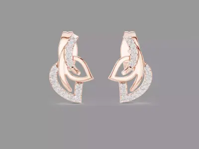 24 Diamond Studs Earrings 3D Model Pack