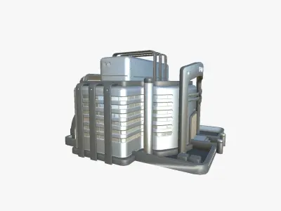 SciFi Bank A08 Metallic - Sci Fi Exterior Design Low-poly 3D model
