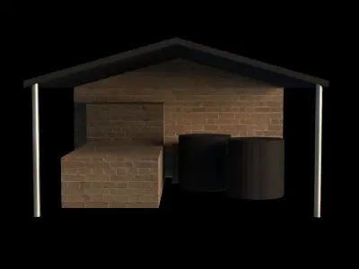 Storage Shed Low-poly 3D model