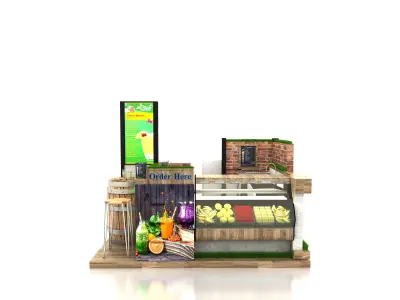 Kiosk - Juice spot 3D model Low-poly 3D model
