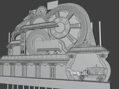 Animated Vesak Thoran 3D Model Buddhist Light Display 3D model