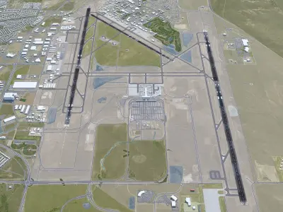 Colorado Springs Airport 12km Low-poly 3D model