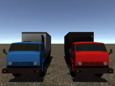 Industrial Small Truck Pack - IV Low-poly 3D model