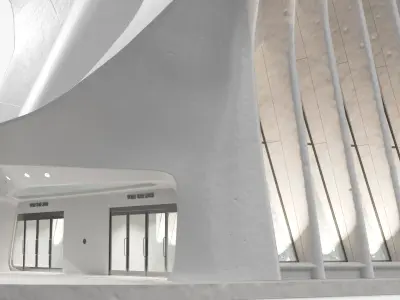  Oculus Transportation Hub Central Spine Lights On 