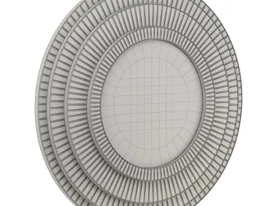 Parquet Black Brass Circle Mirror 3D model