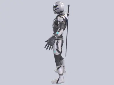 Scifi character Low-poly 3D model