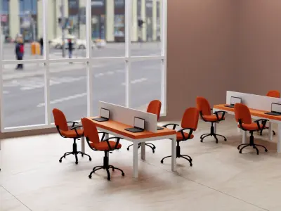 office concept Low-poly 3D model