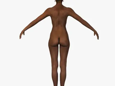 African American Woman Character With Bikini 3D model