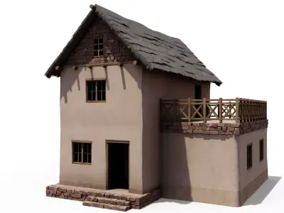 Thatch House Low-poly 3D model