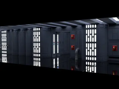 Set 7 - Death Star Hallway 1-12 scale Blackseries 3D Model Pack