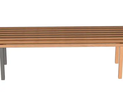 City Bench 09 Low-poly 3D model